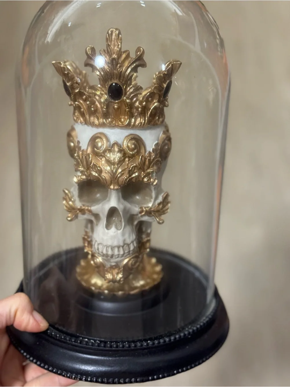 Gold and White Decorative Skull Dome - Regal Home Accent